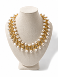 Collar Doble Cadena con Perlas