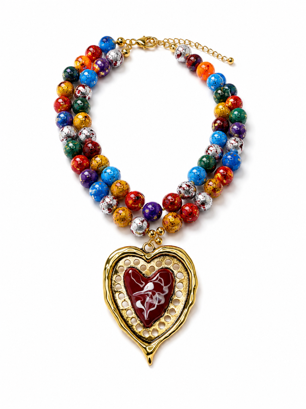 Collar Corazón Milagro Multicolo