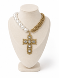Collar Cruz Barroca Perla & Cristal