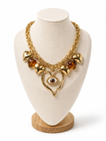 Collar Amuleto Corazón & Ojo Dorado