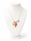 Collar Ojo Turco y pimiento rojo