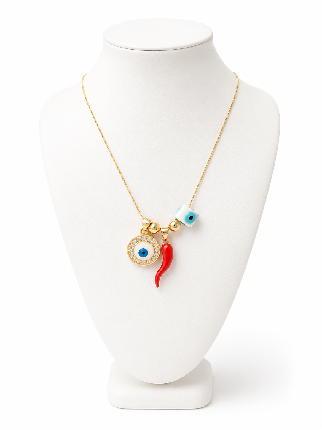 Collar Ojo Turco y pimiento rojo