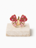 Anillo Mariposa Rosa Cristal ajustable