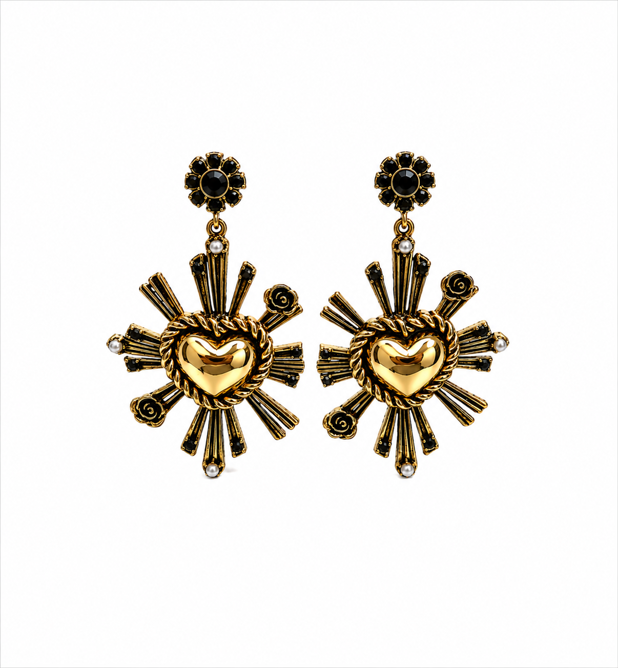 Aretes Corazon Vintage Chunky