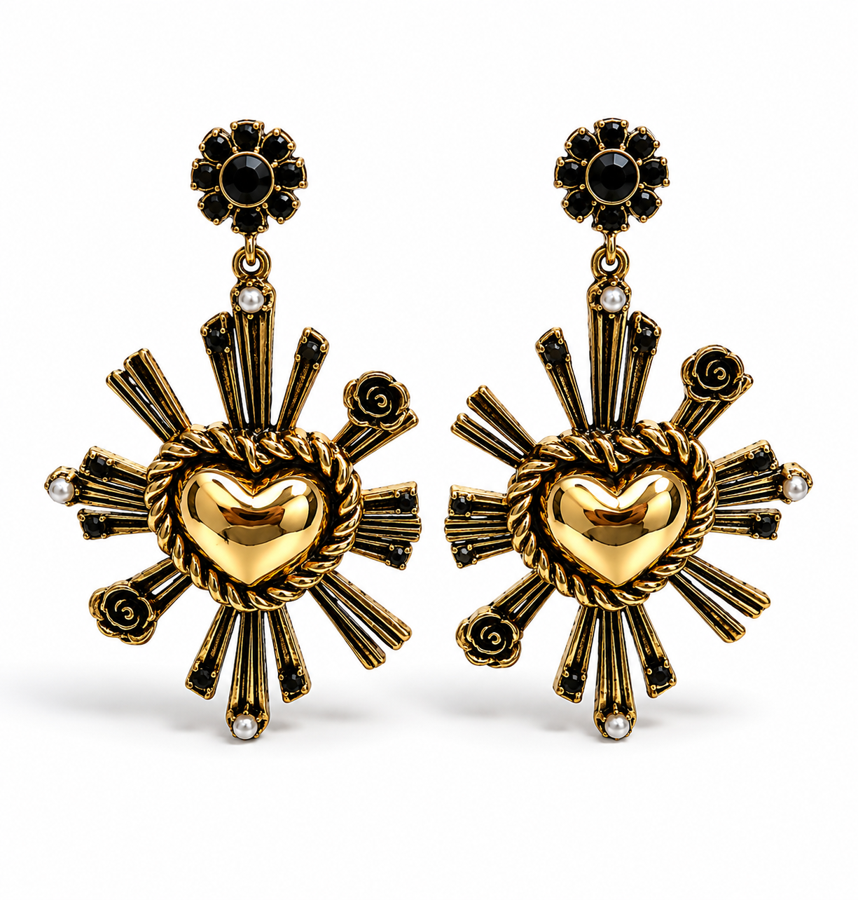 Aretes Corazon Vintage Chunky