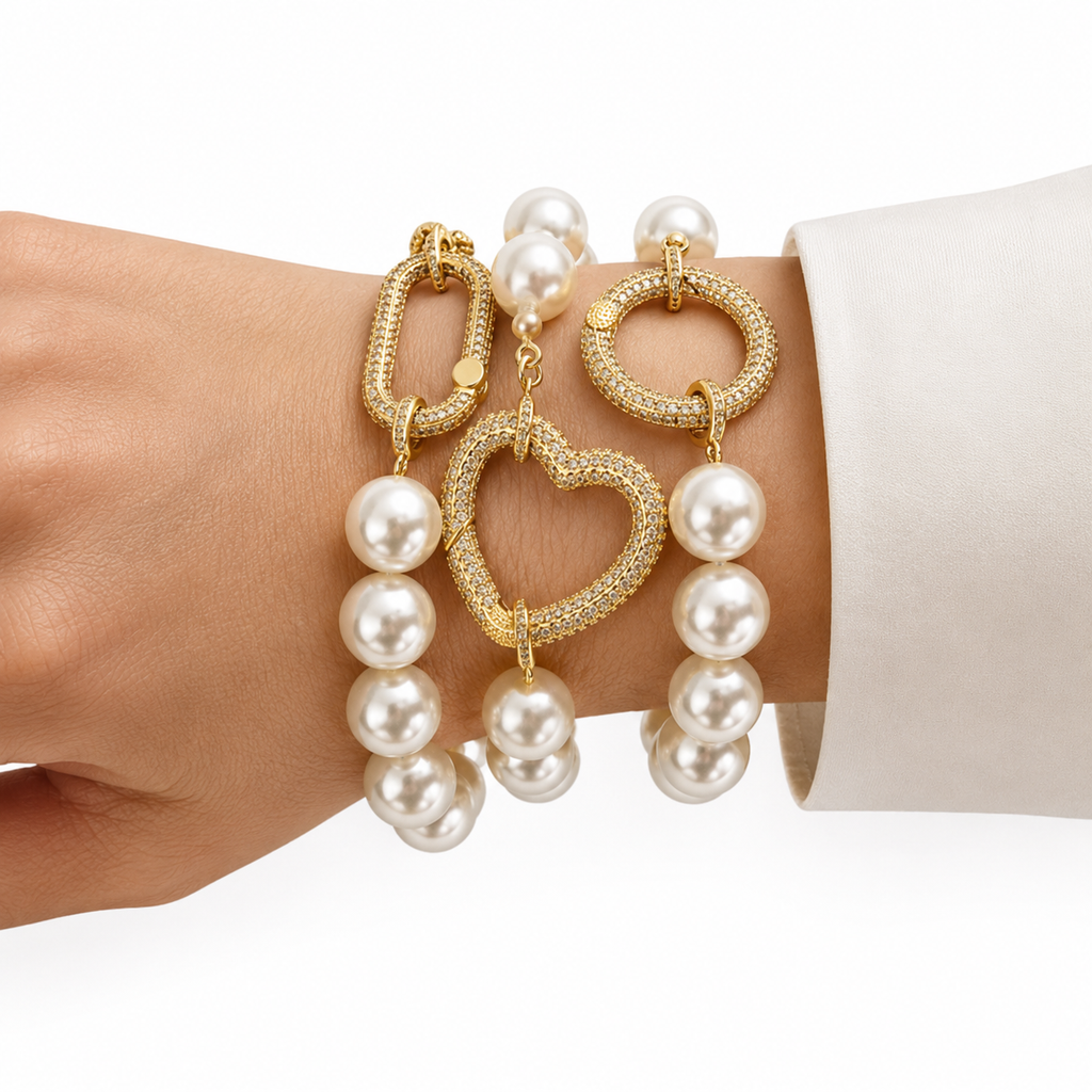 Pulsera Perlas Agua Dulce & Eslabon
