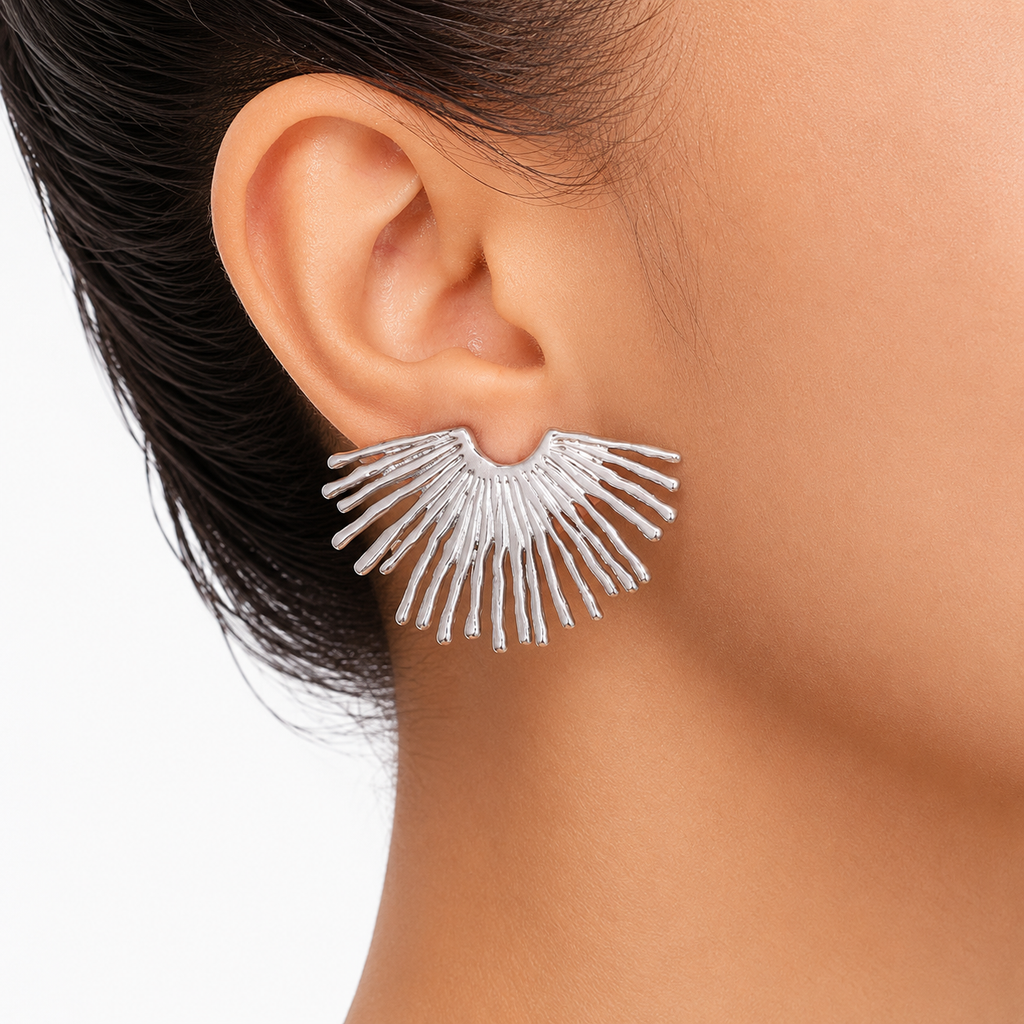 Aretes en tendencia Estilo Mariposa Plateado
