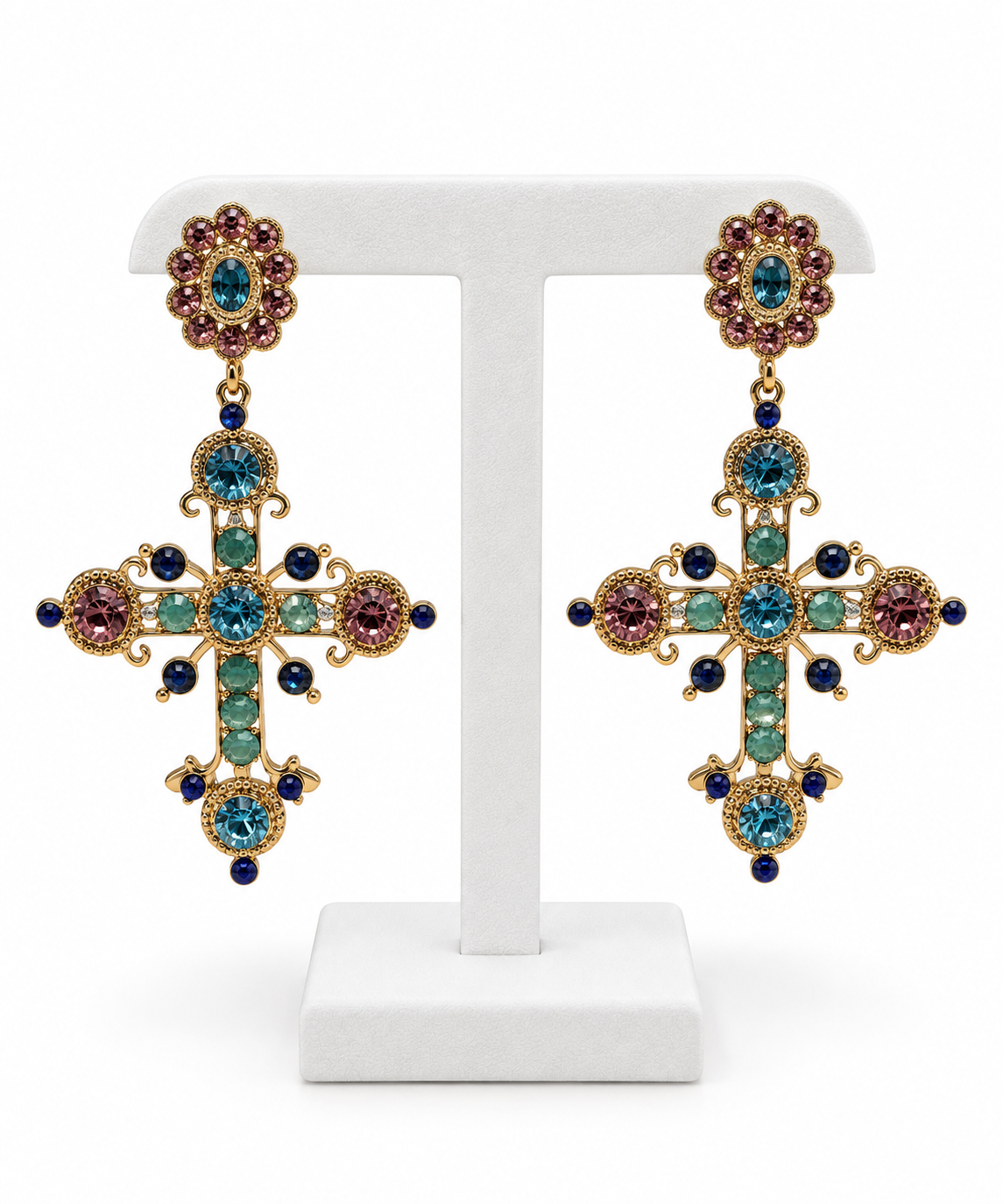 Aretes Cruz Coloridos