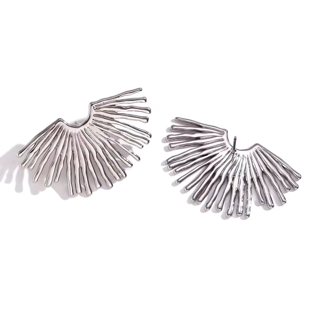 Aretes en tendencia Estilo Mariposa Plateado