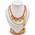Collar Doble Rojo Calaveras