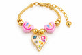 Pulsera colorida smiles rosa y corazon