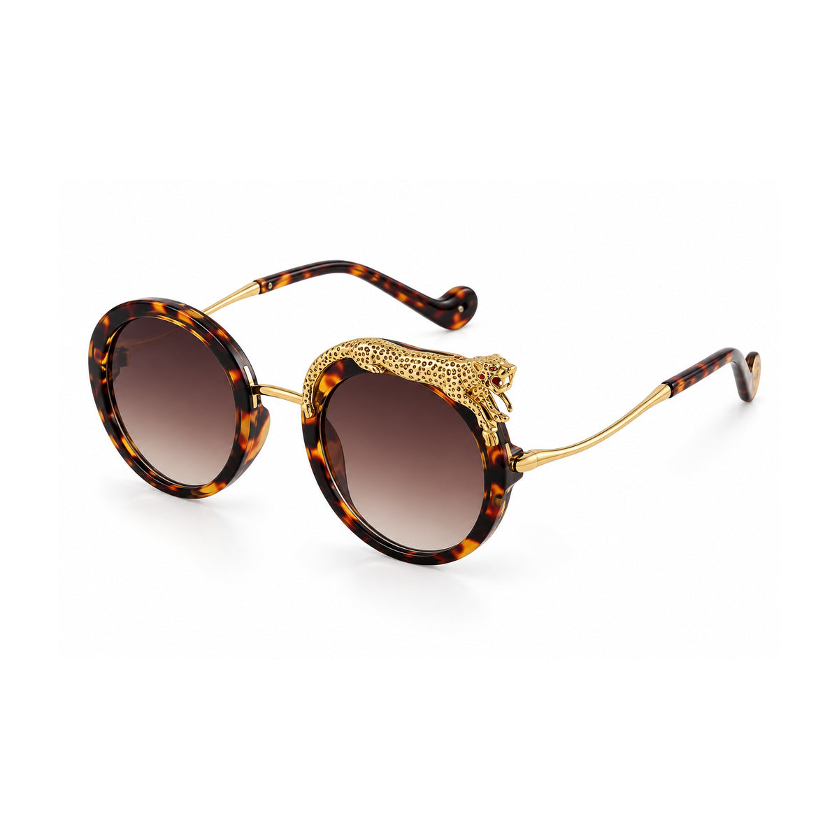 Lentes Carey Leopardo dorado
